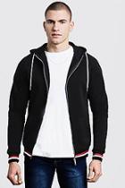 Boohoo Zip Through Hoodie With Sports Rib Detail
