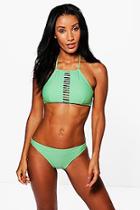 Boohoo Thasses Strappy Ladder Crop Bikini