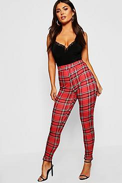 Boohoo Tartan Check Skinny Trousers