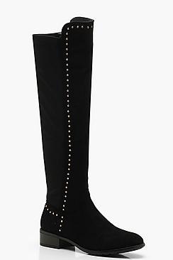 Boohoo Studded Knee High Boots