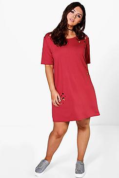 Boohoo Plus Willow Distressed Tshirt Dress