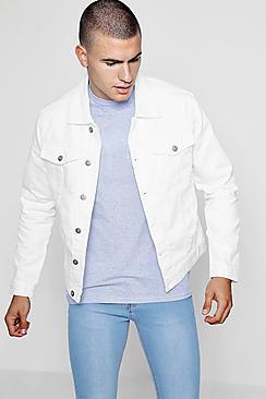 Boohoo White Distressed Denim Jacket