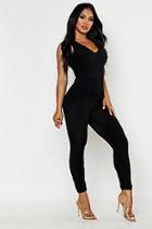 Boohoo Double Up Plunge Front Jumpsuit