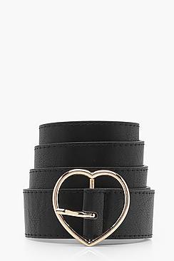 Boohoo Sarah Heart Buckle Boyfriend Belt