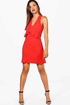 Boohoo Harriet Frill Detail Strappy Bodycon Dress