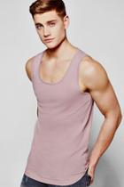 Boohoo Longline Tank Top With Split Panel Lilac