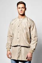 Boohoo Longline Bomber With Zip Off Hem Stone