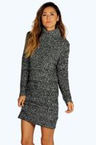 Boohoo Lexi Roll Neck Mam Jumper Dress Black