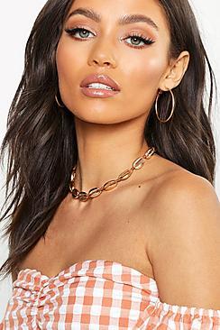 Boohoo Gold Shell Statement Necklace