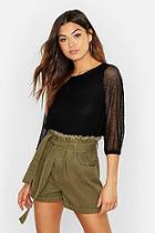 Boohoo Metallic Batwing Top