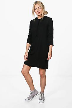 Boohoo Eloise Fine Knit Hoody Dress