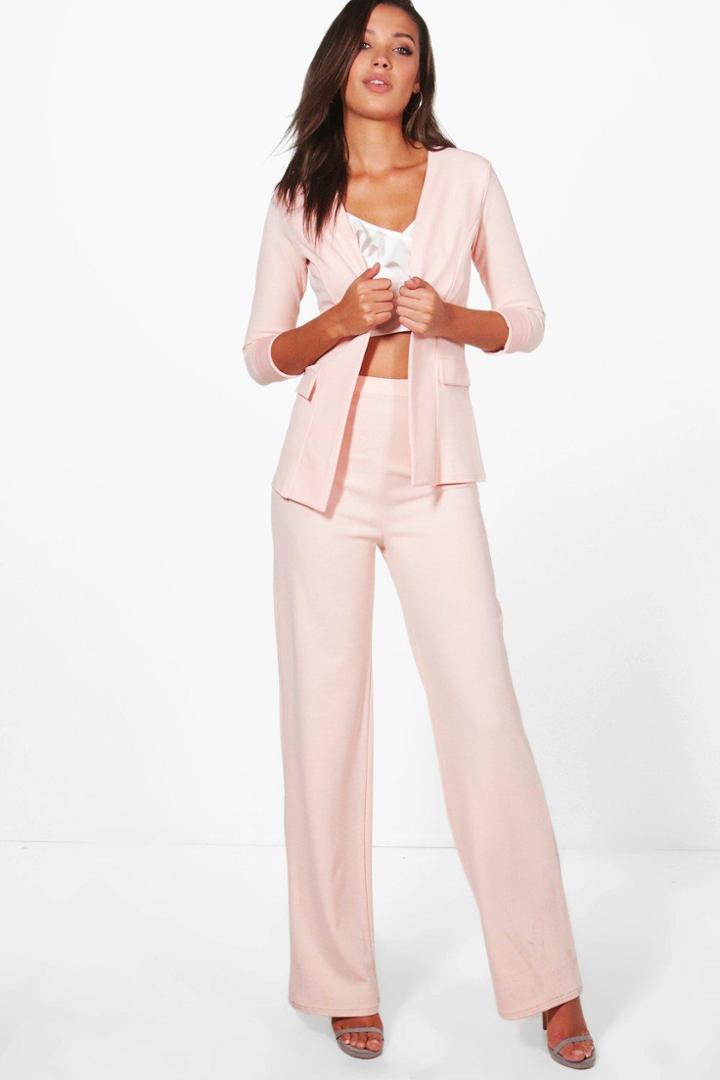 Boohoo Tall Mia Tailored Cigarette Trouser Nude