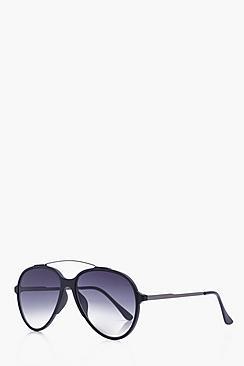 Boohoo Faded Black Aviator Sunglasses