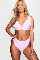 Boohoo Plus Keely High Leg + Waist Deep Plunge Bikini