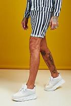 Boohoo Skinny Fit Tonal Stripe Detail Denim Shorts