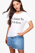 Boohoo Anna G Thing Slogan T-shirt