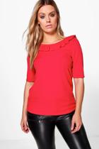 Boohoo Plus Fifi Ribbed Strappy Top Red