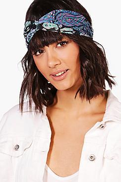 Boohoo Ava Floral Paisley Print Turban Headband