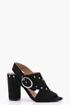 Boohoo Ruby Stud Trim Cross Strap Sandal