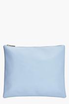 Boohoo Hope Oversize Zip Top Clutch Bag Blue