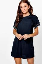 Boohoo Gemma Embellished Sleeve Shift Dress Black