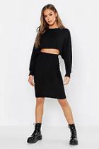 Boohoo Sleeve Detail Crop & Midi Skirt Co-ord