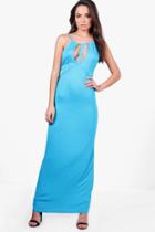 Boohoo May Caged Cut Away Maxi Dress Turquoise