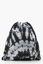 Boohoo Mono Tie Dye Drawstring Backpack