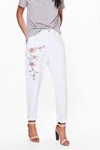 Boohoo Sophie High Waist Embroidered Mom Jeans