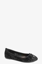 Boohoo Beatrice Velvet Bow Ballet Black