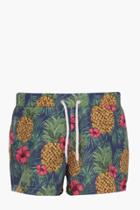 Boohoo Pineapple Print Short Swim Short Multi