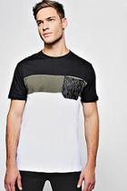 Boohoo Colour Block T-shirt With Print Pocket