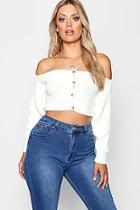 Boohoo Plus Horn Button Detail Knitted Top