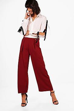 Boohoo Paige Button Front Wide Leg Trouser