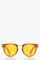 Boohoo Freya Mirrored Retro Sunglasses Yellow