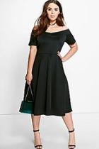 Boohoo Plus Emily Off The Shoulder Skater Dress