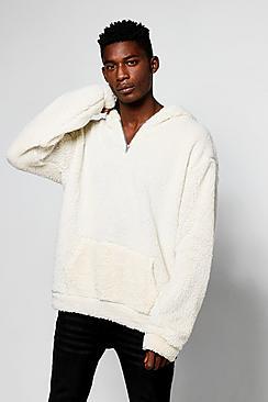 Boohoo Oversized Over The Head Borg Hoodie