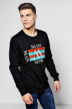 Boohoo Man Retro Repeat Printed Sweater