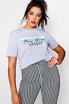 Boohoo Plus Lois West Coast Slogan Tee