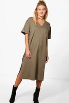 Boohoo Dani Oversized Midi T-shirt Dress