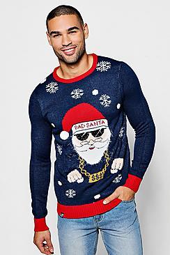 Boohoo Bad Santa Christmas Jumper