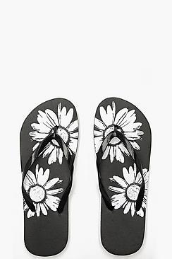 Boohoo Lauren Floral Print Flip Flops