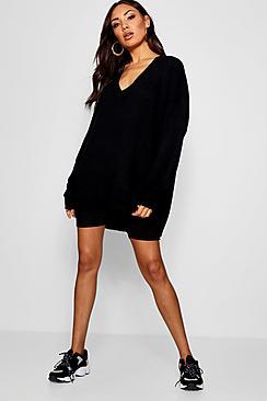 Boohoo Oversized V-neck Jumper