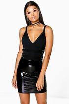 Boohoo Freya Metallic Mini Skirt