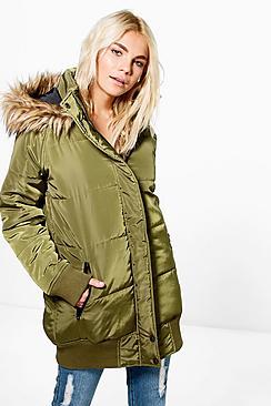 Boohoo Daisy Cocoon Padded Coat