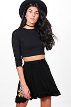 Boohoo Airlia Embroidered Tassle Ruffle Hem Skirt