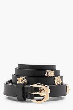 Boohoo Anna Lion Studded Boyfriend Belt