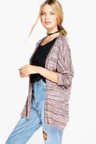 Boohoo Jessica Marl Oversized Cardigan Chocolate