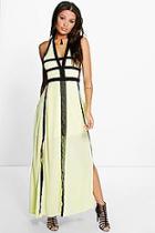 Boohoo Trixie Contrast Panel Cut Out Detail Maxi Dress