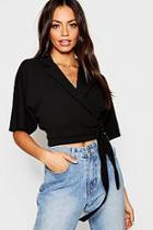 Boohoo Utility Wrap Front Top